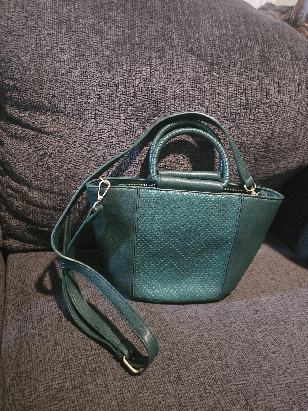 Anthropologie | Woven Ring Handle Crossbody Bag